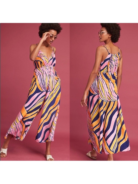Anthropologie Pants - 💖Anthropologie Maeve Finley Wide Leg Jumpsuit • Pink Animal Print • Pockets!